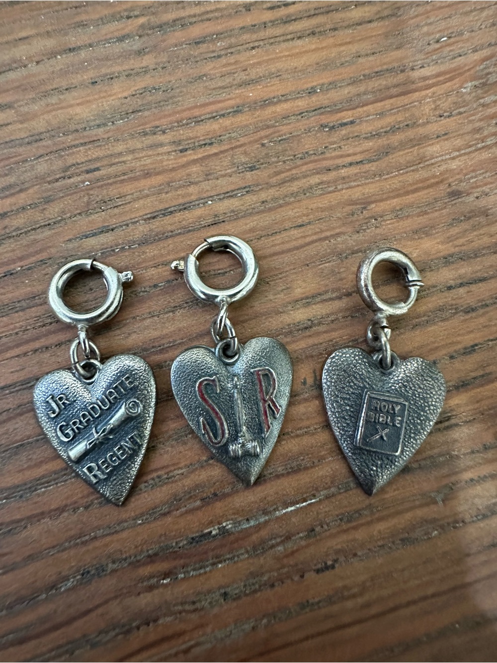 Vintage 1970s Collectible Charm Heart Design Morgans Sterling Silver set of 3